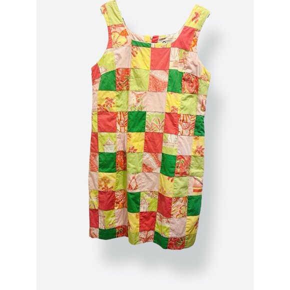 Lilly Pulitzer Dresses & Skirts - Lilly Pulitzer Patchwork Shift Dress Sz 12 Women’s Cotton Multicolor Cottagecore